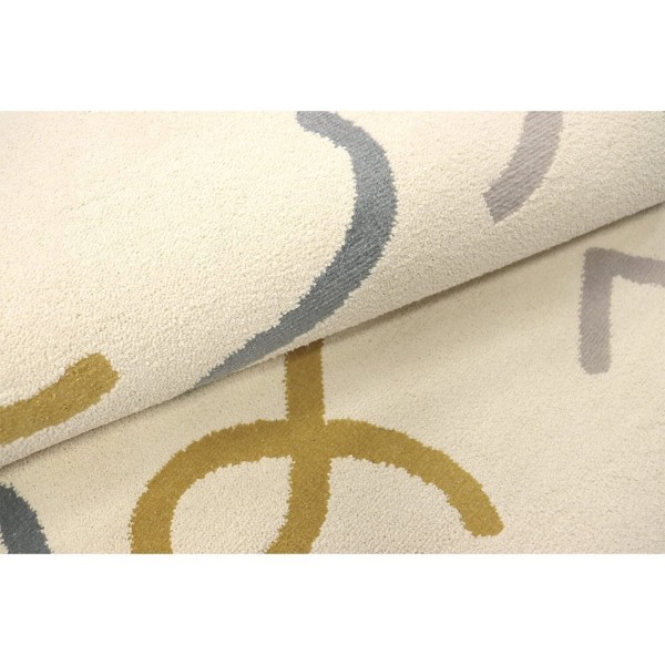 Encontraproduto.com.br - Tapete 150x200cm Vibe Infantil Org. Cantos Arabescos Bege
