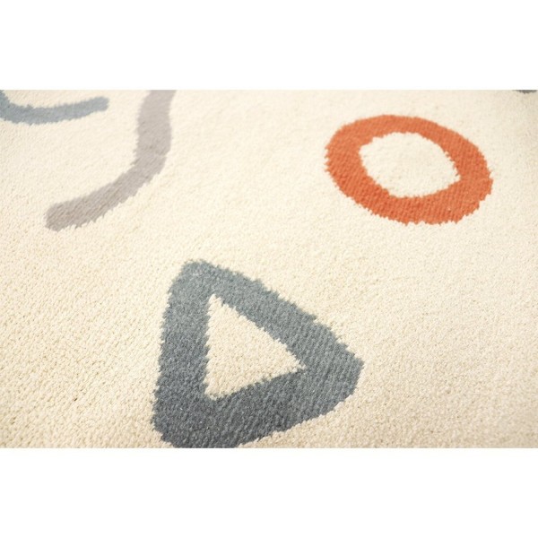 Encontraproduto.com.br - Tapete 150x200cm Vibe Infantil Org. Cantos Arabescos Bege