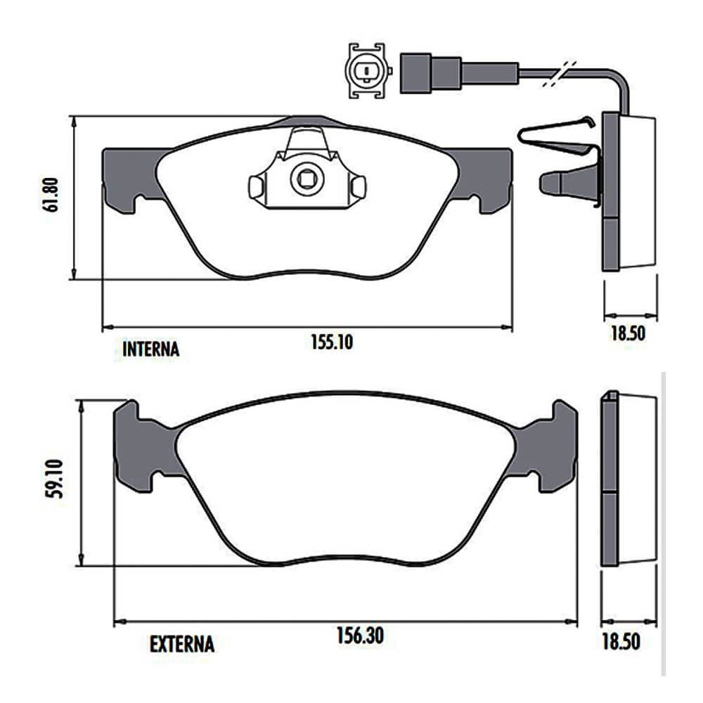 Encontraproduto.com.br - Pastilha de freio dianteiro p78a doblo idea linea palio strada / UN / Frasle