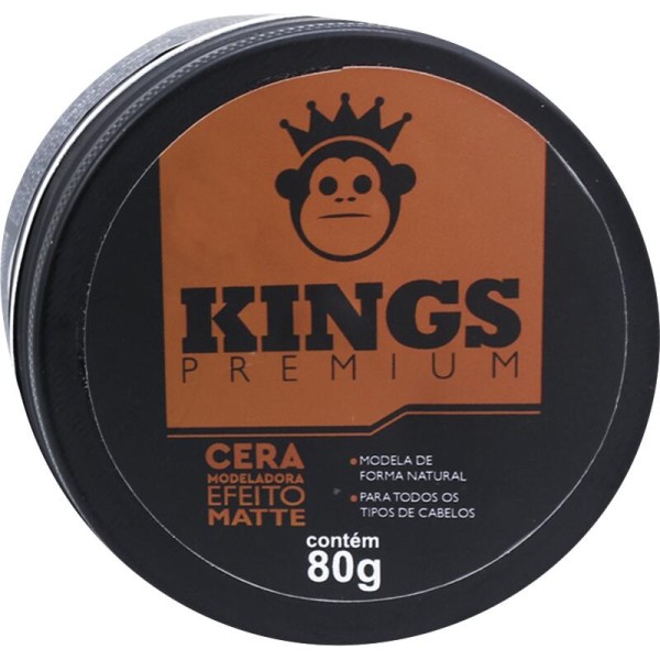 Encontraproduto.com.br - Cera Modeladora Kings Premium Matte Pote com 80g