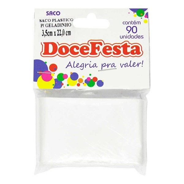 Saco para Geladinho Doce Festa Com 90 Unidades
