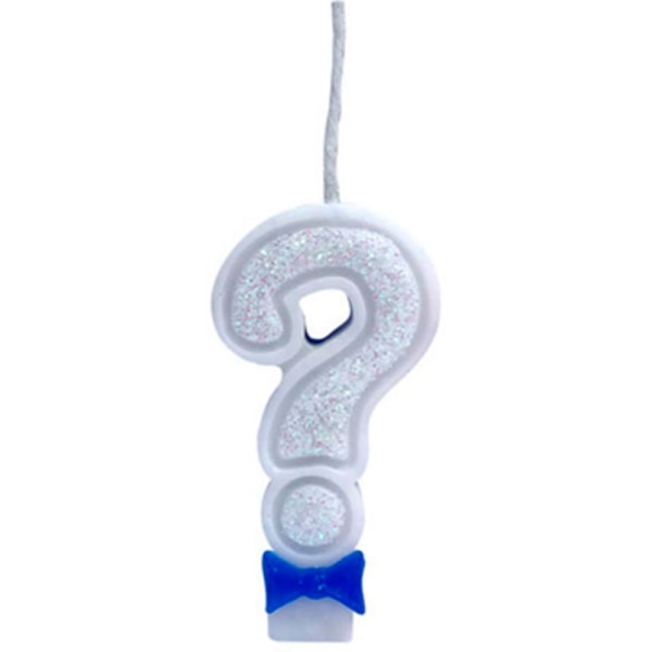 Vela de Aniversário Doces Festas Interrogação Gliter Azul