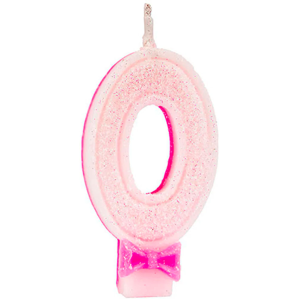 Encontraproduto.com.br - Vela de Aniversário Doces Festas Super Gliter Pink N 0