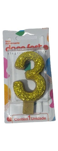 Encontraproduto.com.br - Vela de Aniversário Doces Festas Super Gliter Pink N 0