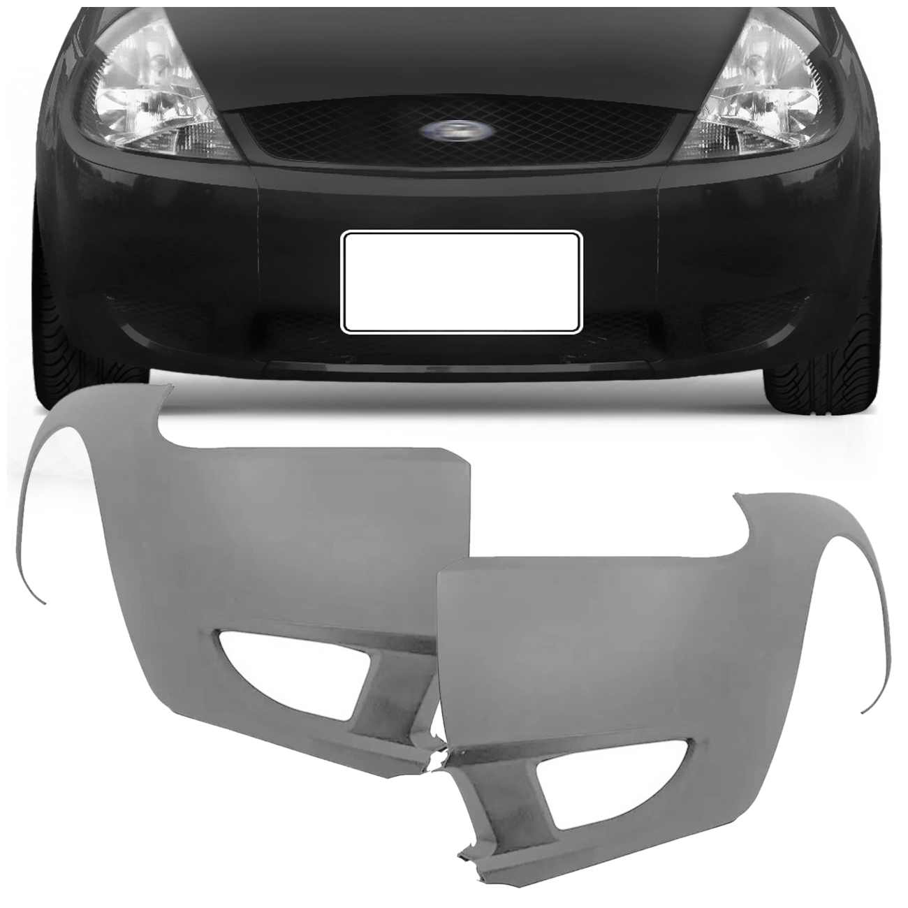 Parachoque Dianteiro Ford Ka 2002 2003 2004 2005 2006 2007 com Furo para Milha Primer