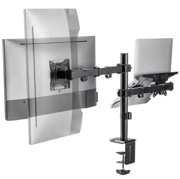 Encontraproduto.com.br - Suporte Duplo Articulado De Mesa Para Monitor e Notebook BMG-33