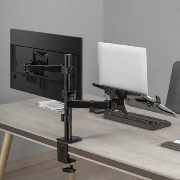 Encontraproduto.com.br - Suporte Duplo Articulado De Mesa Para Monitor e Notebook BMG-33