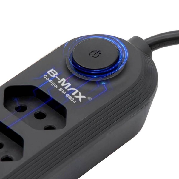 Encontraproduto.com.br - Extensão De Tomada Filtro De Linha 4 Tomadas + 3 Usb 2m Bmax