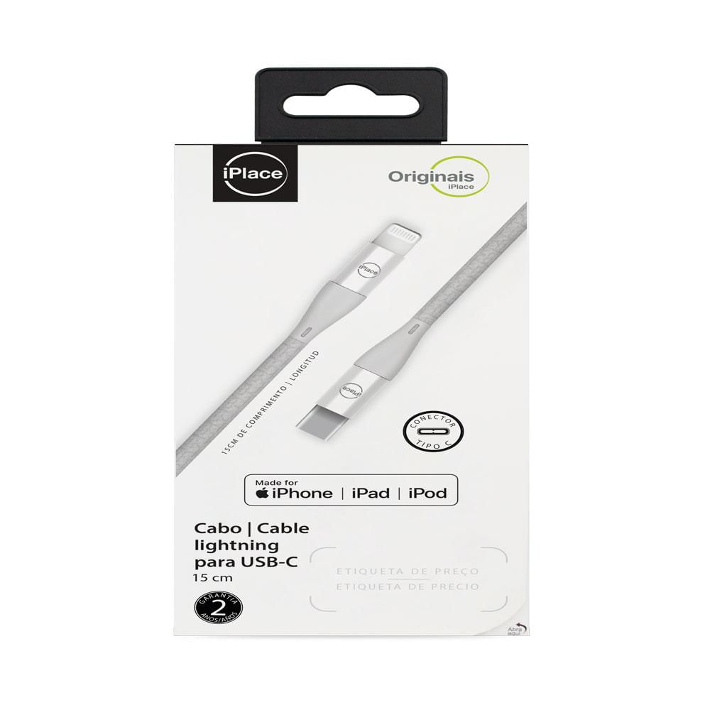 Encontraproduto.com.br - Cabo Lightning Para Usb-c, Iplace, 15cm, Prata