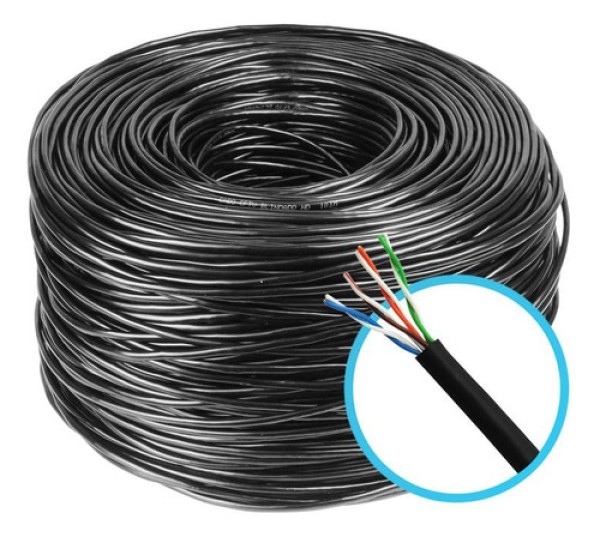 Encontraproduto.com.br - Cabo Rede Cat5 Preto Cftv Multilaser 4 Pares 100 Metro