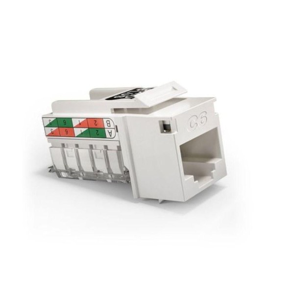 Encontraproduto.com.br - Conector JACK Femea RJ45 CAT.6 T568A/B - Branco 35050424G