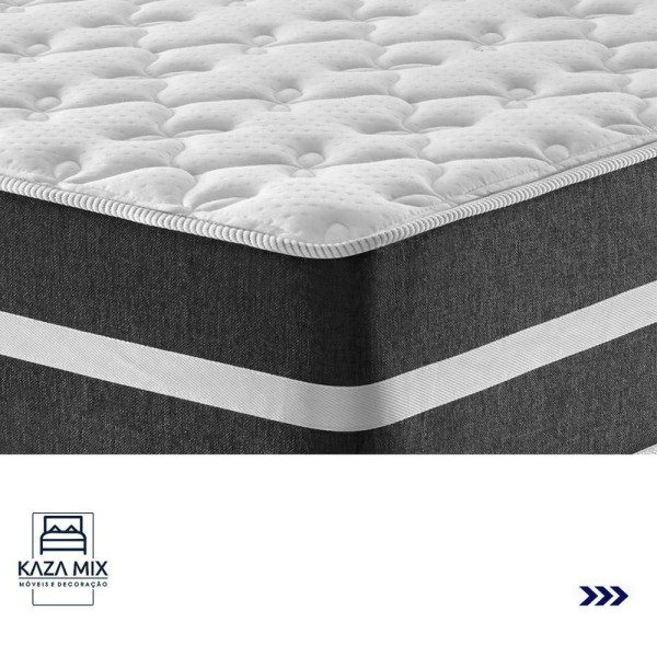 Encontraproduto.com.br - Cama Box King Preto Com Base Baú Marrom Classic Anjos