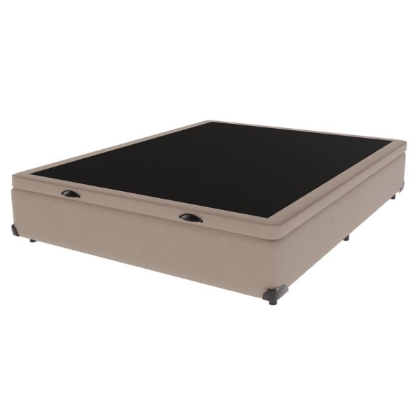 Encontraproduto.com.br - Cama Box King Preto Com Base Baú Marrom Classic Anjos