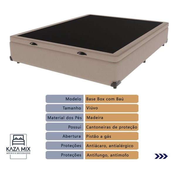 Encontraproduto.com.br - Cama Box King Preto Com Base Baú Marrom Classic Anjos