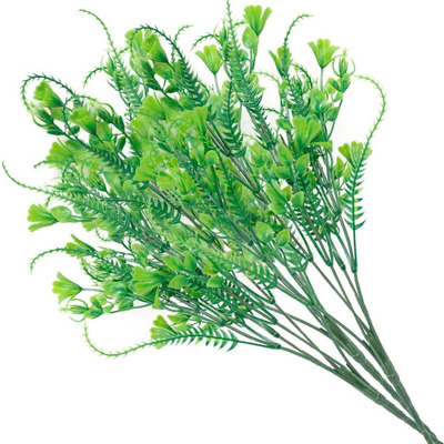 Encontraproduto.com.br - 12 Ramos Decoração Arranjo Planta Artificial 5 Galhos Cada 39cm