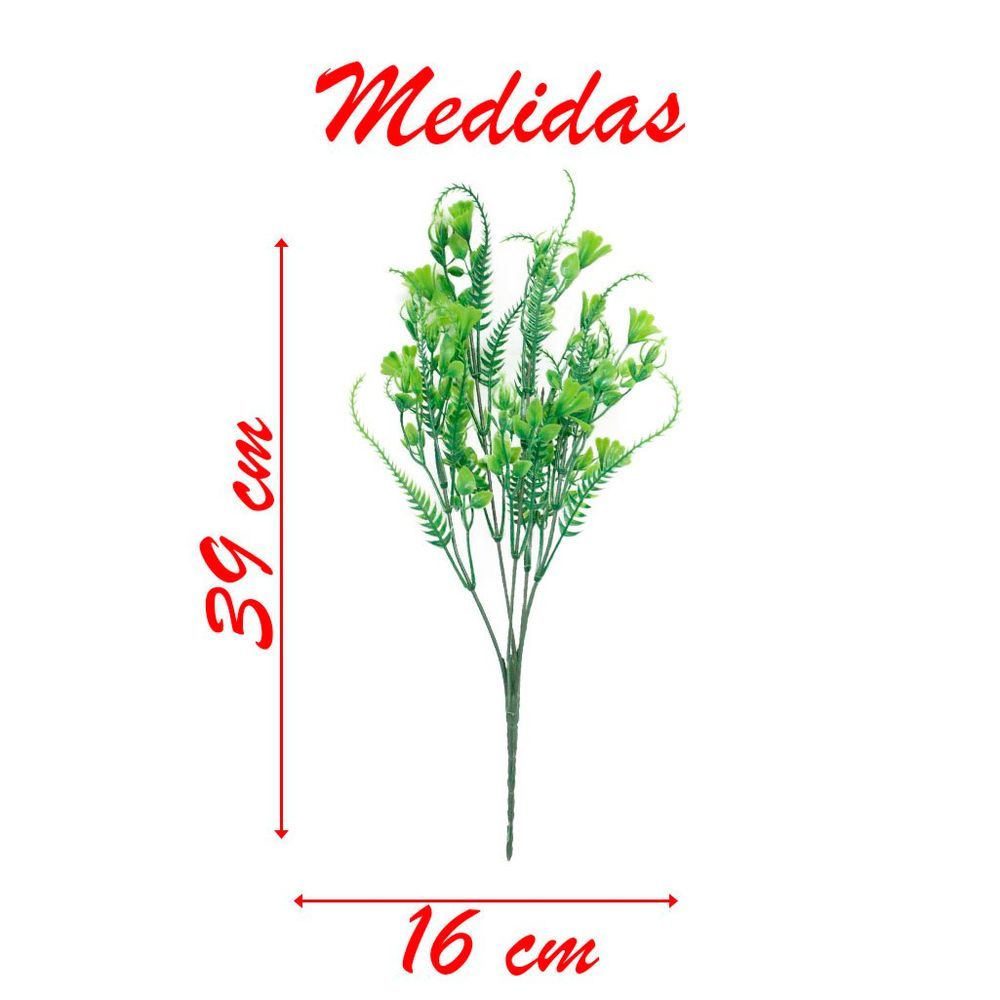 Encontraproduto.com.br - 12 Ramos Decoração Arranjo Planta Artificial 5 Galhos Cada 39cm