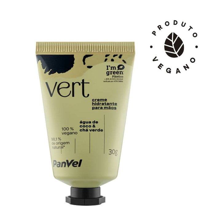 Creme Para Mãos Panvel Vert Água De Coco E Chá Verde 30g
