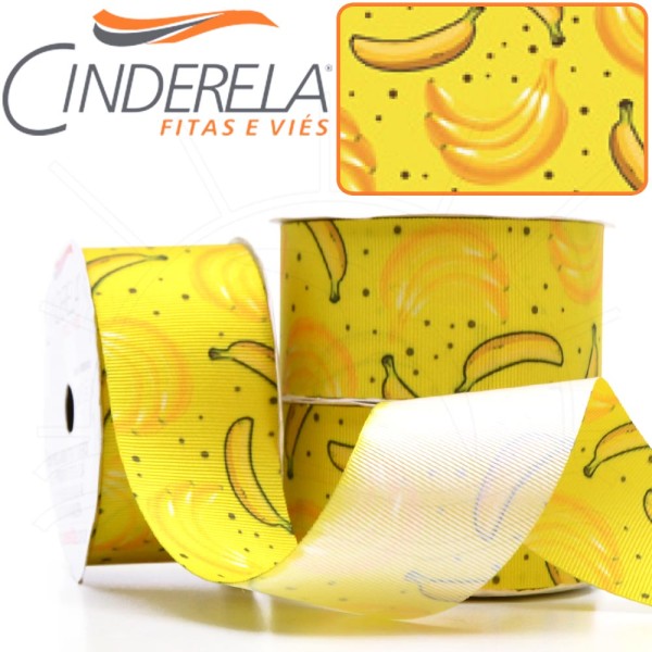 Fita Gorgurão Cinderela nº09 38mm com 10 Metros - Banana