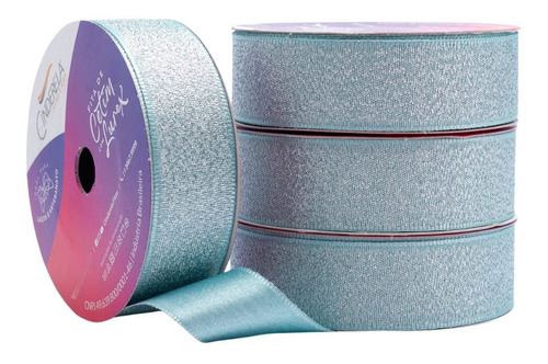 Encontraproduto.com.br - Fita De Cetim Com Lurex Cinderela 22mm C/10 Metros