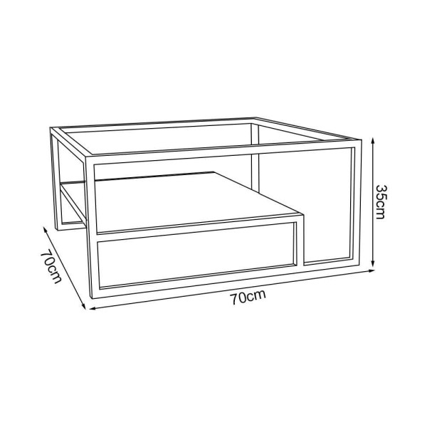 Encontraproduto.com.br - Mesa De Centro Industrial Toledo Preto Tampo Vidro Base Ferro Vermelho - Cor: Vermelho