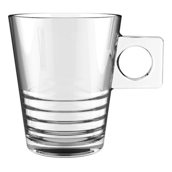Encontraproduto.com.br - Jogo de xícaras em vidro Dynasty Half Wave Coffee Time 80ml 6 peças