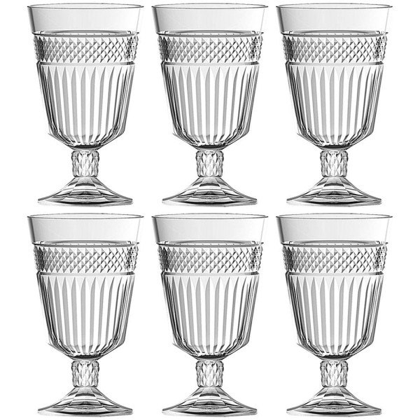 Encontraproduto.com.br - Jogo De Taças Para água Em Vidro Palace Com 6 Peças 330ml Lhermitage