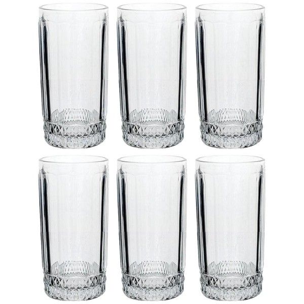 Encontraproduto.com.br - 6 Copos Altos Splendor em Vidro 360ml LHermitage