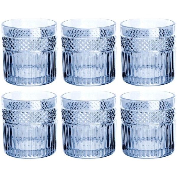Conjunto De Copos Baixos L`hermitage Palace 330ml - 6 Peças Azul