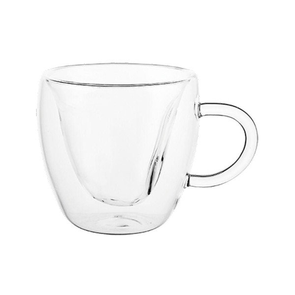 Encontraproduto.com.br - Conjunto de 2 Xícaras Parede Dupla Coração Coffe Time 80ml Dynasty