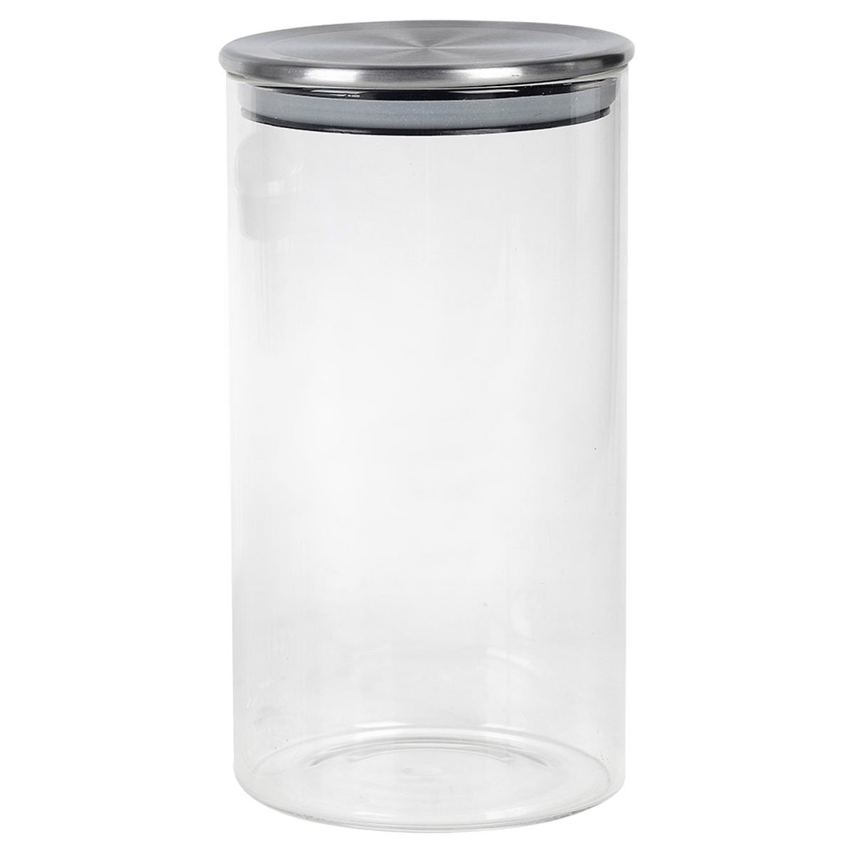 Encontraproduto.com.br - Kit Pote de  Vidro com Tampa Inox Redondo 3 Peças