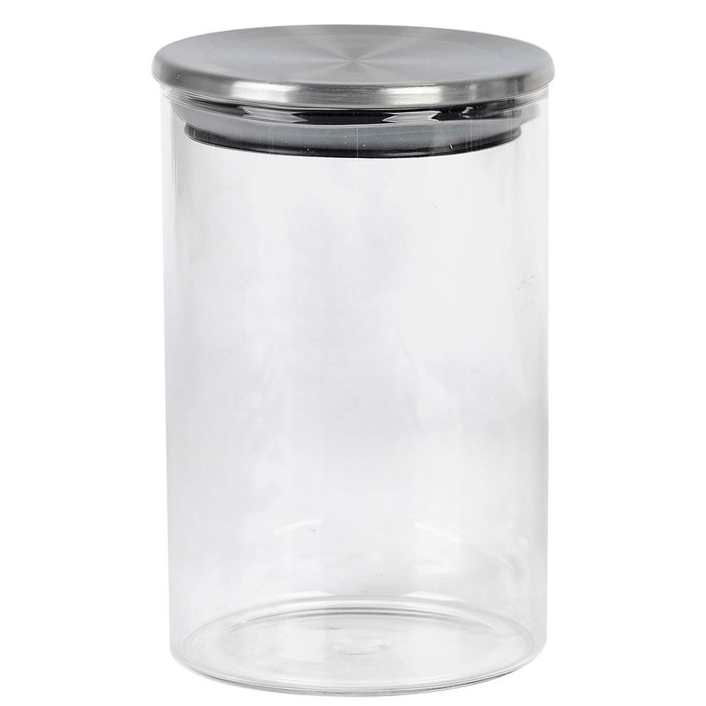 Encontraproduto.com.br - Kit Pote de  Vidro com Tampa Inox Redondo 3 Peças