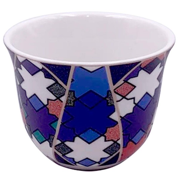 Encontraproduto.com.br - Conjunto com 6 Copos para Café L’Hermitage Pérsia em New Bone China Estampado - 70 ml