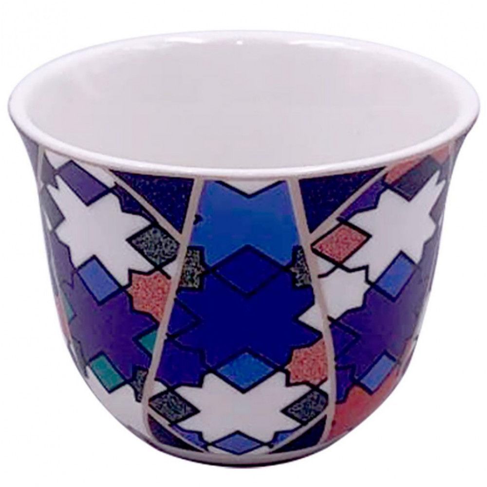 Encontraproduto.com.br - Conjunto com 6 Copos para Café L’Hermitage Pérsia em New Bone China Estampado - 70 ml