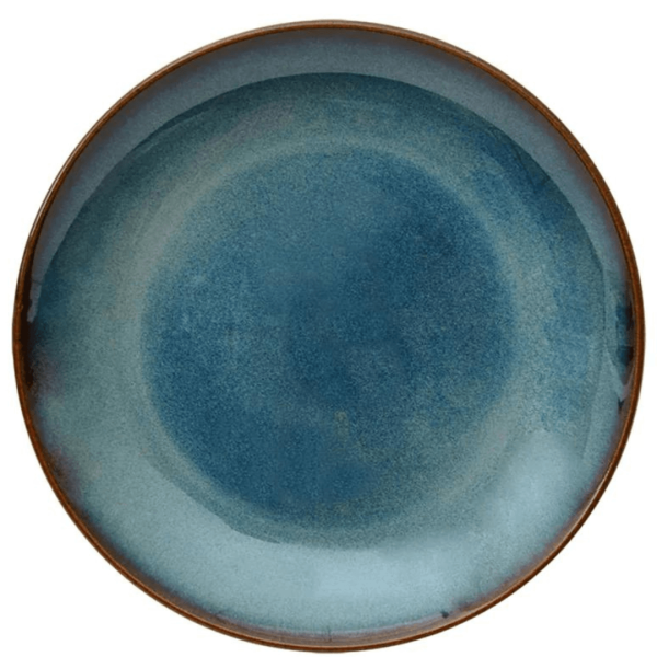 Encontraproduto.com.br - Prato para Sobremesa Noir em Cerâmina Azul 20,5cm