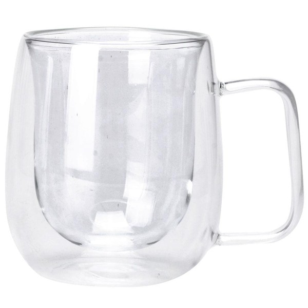 Encontraproduto.com.br - Conjunto com 2 Canecas para Café Dynasty Coffee Time em Vidro Borossilicato Parede Dupla  220 ml