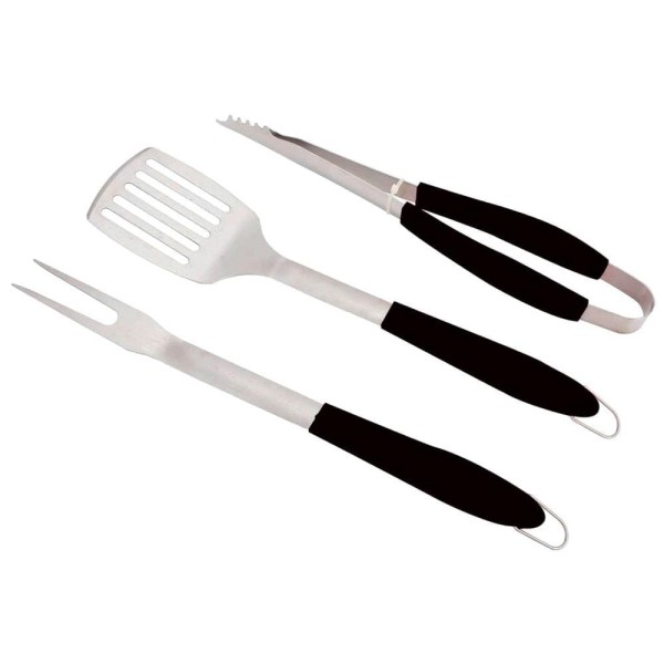 Encontraproduto.com.br - Conjunto Para Churrasco Dynasty Eazy Grill Em Aço Inox 3 Peças Preto Com Inox