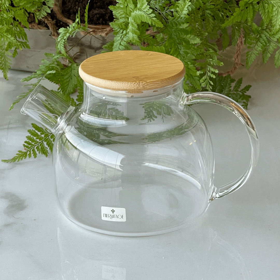 Encontraproduto.com.br - Bule Mattine em Vidro Borossilicato com Tampa de Bambu 900ml