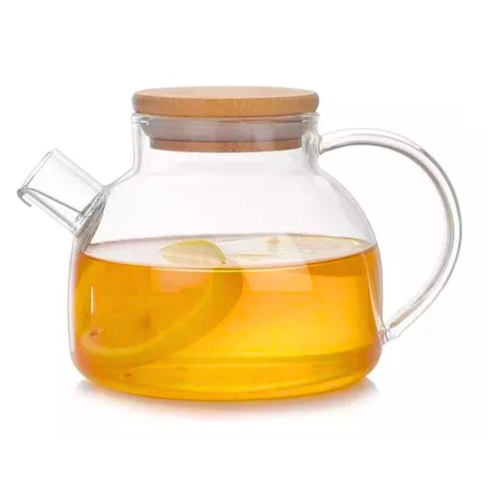 Encontraproduto.com.br - Bule Mattine em Vidro Borossilicato com Tampa de Bambu 900ml