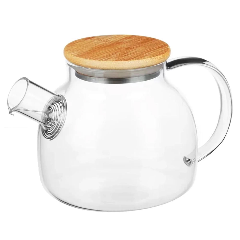 Encontraproduto.com.br - Bule Mattine em Vidro Borossilicato com Tampa de Bambu 900ml