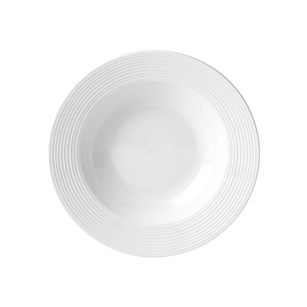 Prato fundo em porcelana Lhermitage Brizzard 22,5cm branco