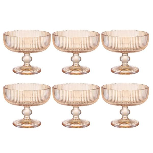 Encontraproduto.com.br - Jogo de Taça Sobremesa Cameratta Ambar 310 ml com 6 peças LHermitage