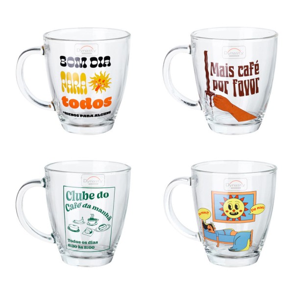 Caneca Sincera em Vidro Sortida Dynasty 330ml