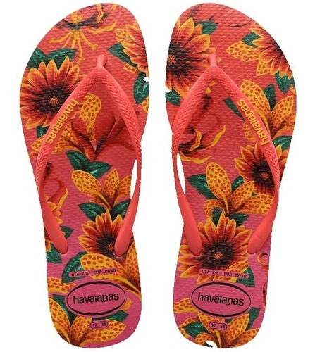 Sandália Havaianas Slim Floral Rosa Porcelana 33/34