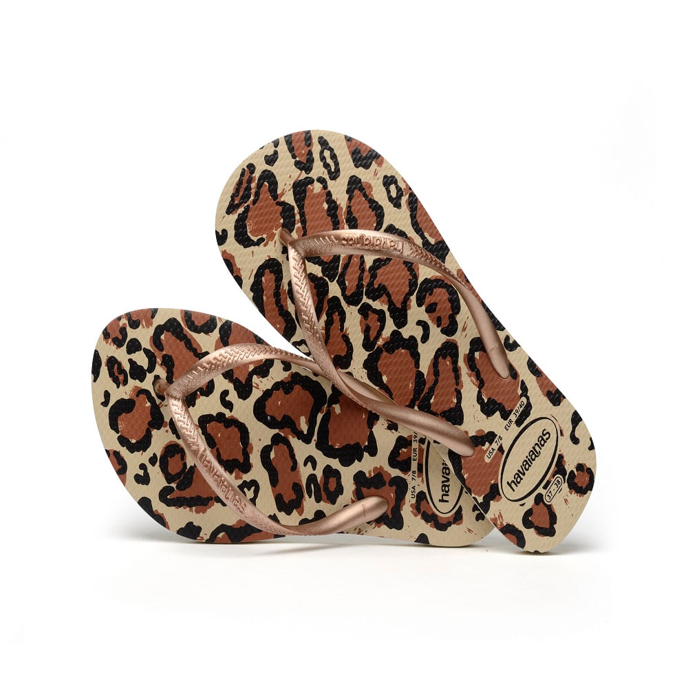 Sandália Havaianas Slim Animals Areia Rose Gold 33/34 1 Par