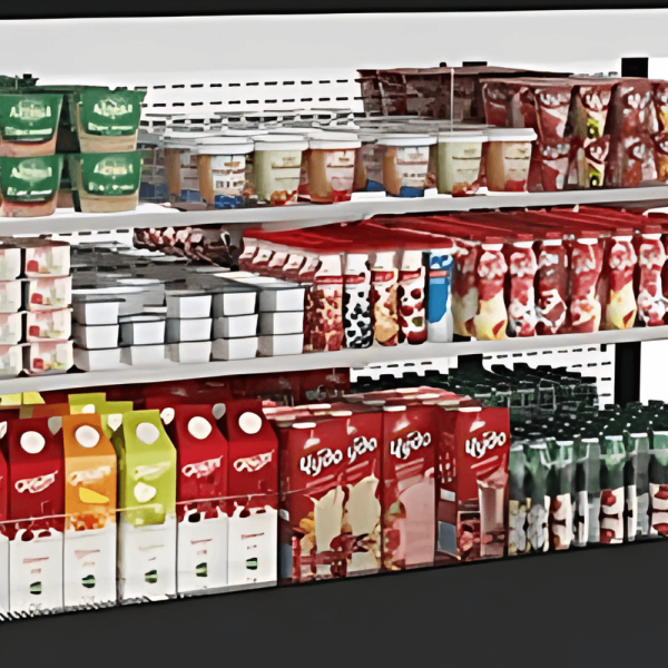 Encontraproduto.com.br - Vitrine Titanium Premium  Aberta  VTPRRA-1450 Pr Refrimate -Ar Forçado 2 Prateleiras c/ Iluminação LED Vidro Temperado