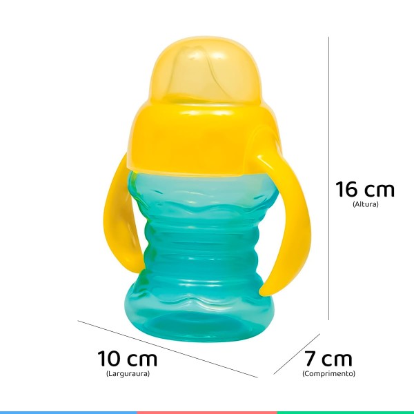 Encontraproduto.com.br - Copo De Treinamento Infantil Bebê Criança +6 Meses Para Transição 160 ML Com Alça Buba