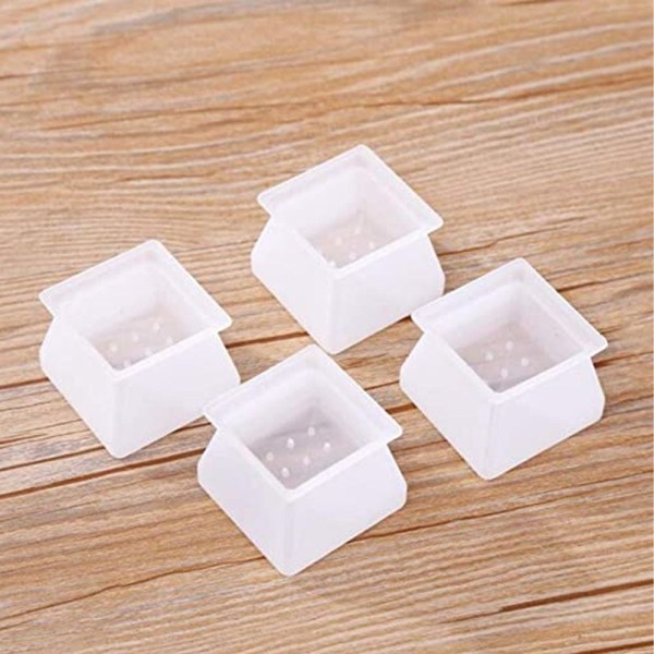 Encontraproduto.com.br - Kit 4 Protetor Pé De Cadeira Poltrona Sofá Anti Risco Anti Ruídos De Silicone quadrado