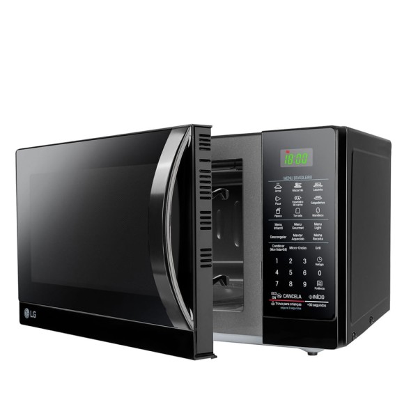 Encontraproduto.com.br - Micro-ondas LG 30 Litros com Grill de Quartzo e Revestimento EasyClean Preto MH7097AR – 127 Volts