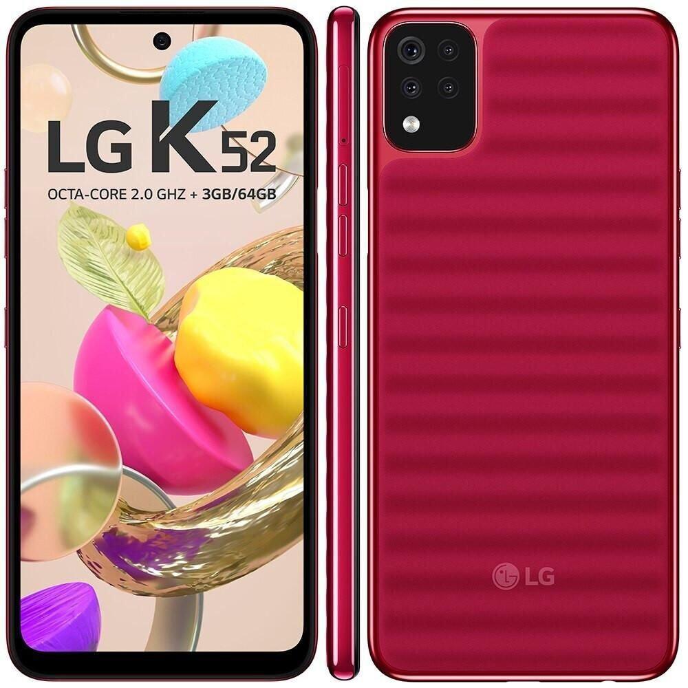 Encontraproduto.com.br - Smartphone LG K52 64GB 3GB de Memória RAM Vermelho 6.2