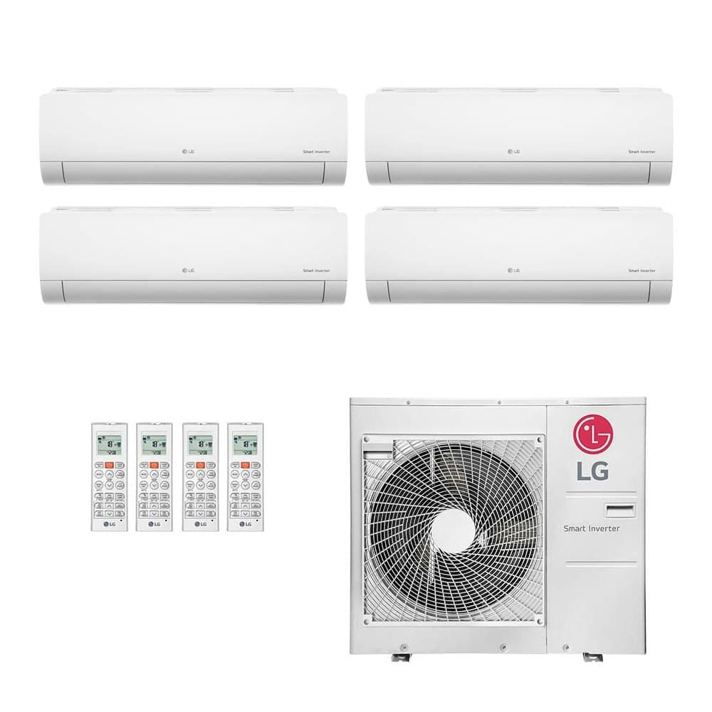 Encontraproduto.com.br - Ar Condicionado Multi Split Penta Split Inverter LG 48000 BTUs (1x18000 1 via + 1x18000 + 1x12000 + 2x9000) Quente/Frio 220V